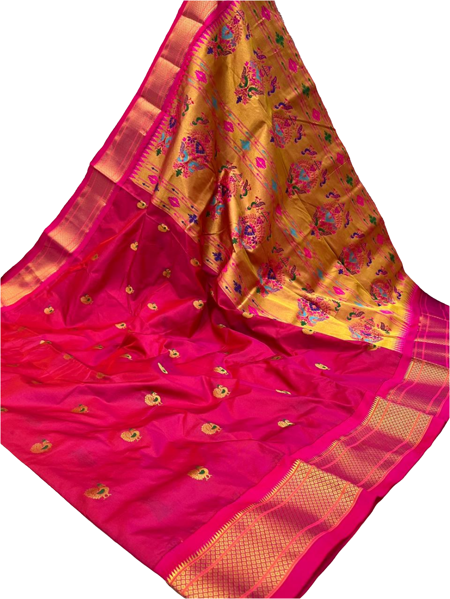 KADIYAL BORDER PEACOCK DESIGN PURE SILK PAITHANI SAREE