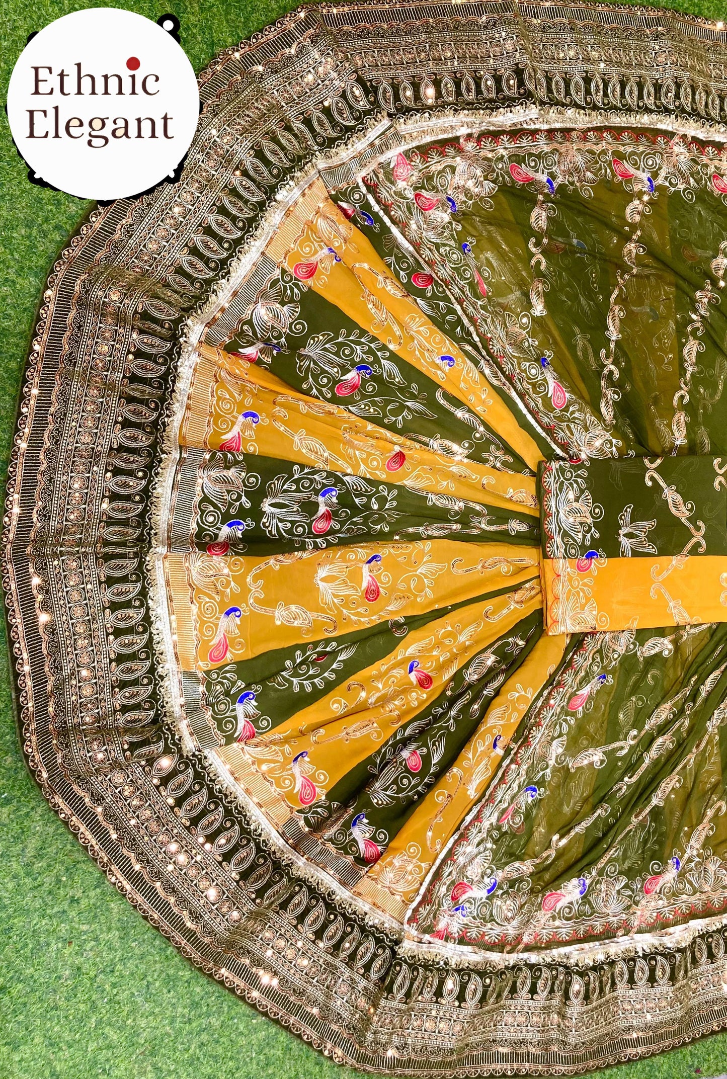 Royal Designer Rajputi Poshak with 4.5 MTR Full Gher Lehenga