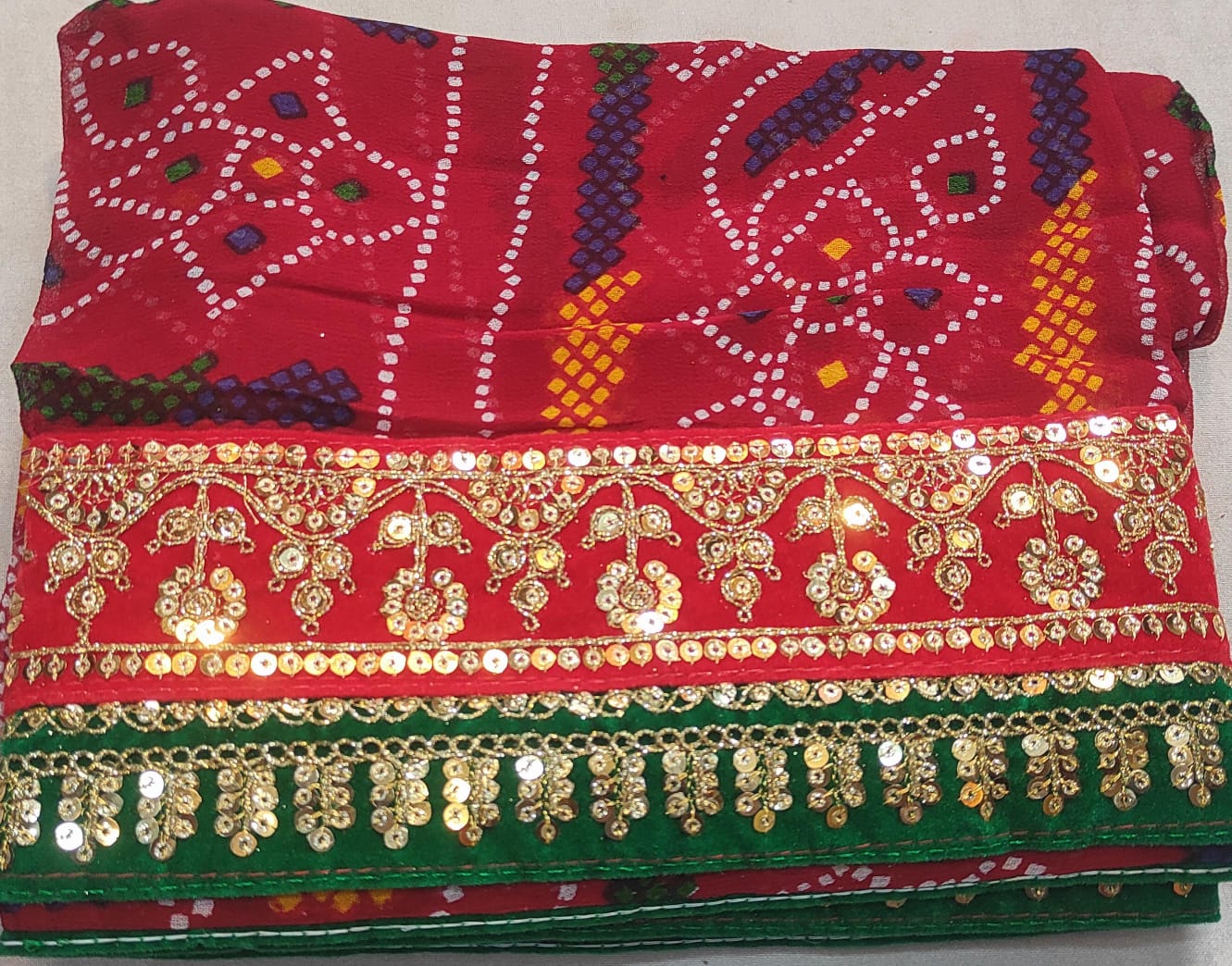 Designer Pure Georgette Rajasthani Open Odhna