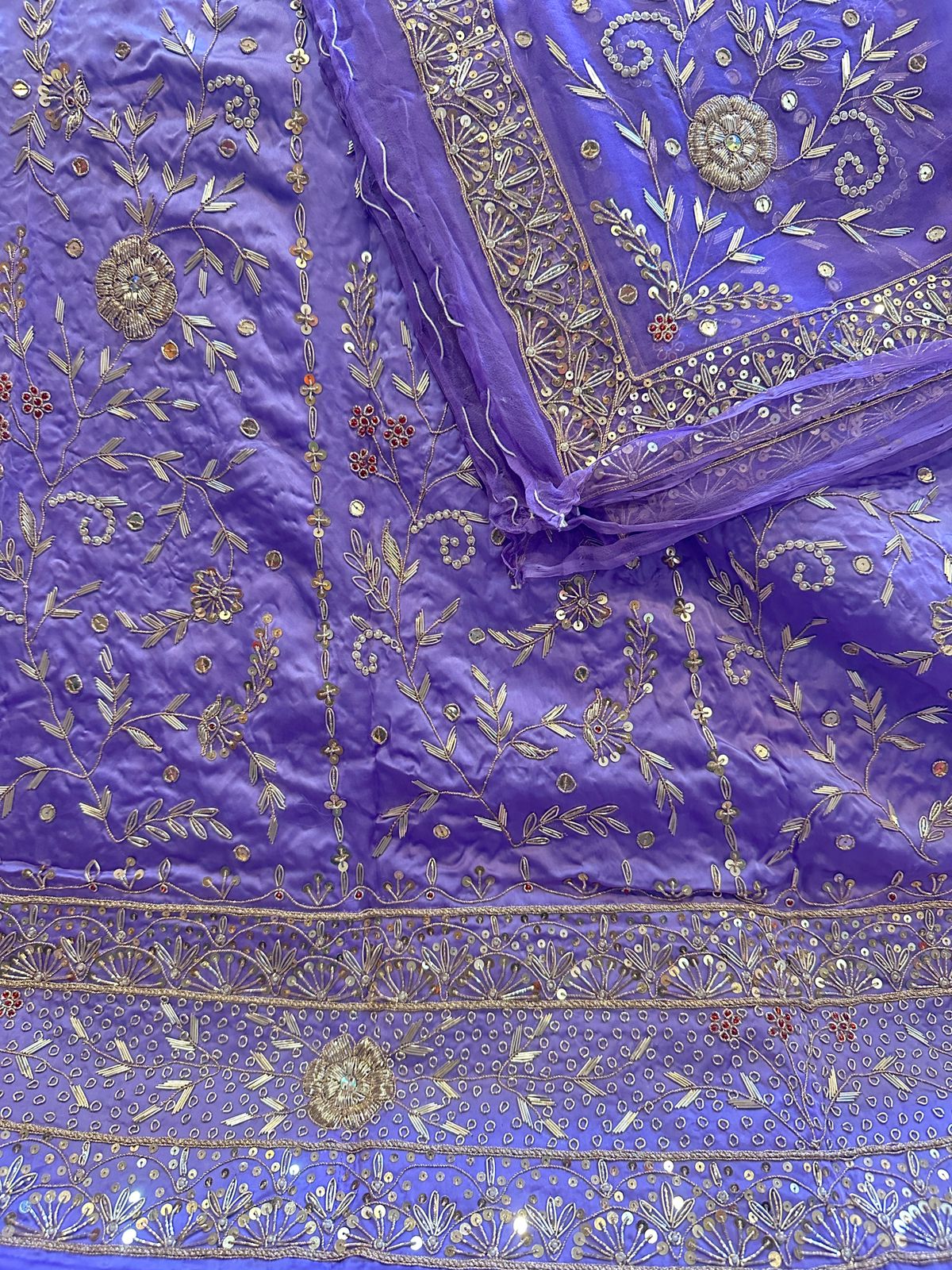 Heavy bember satin thakurji pure odhna heavy aari jordoji dabka work handwork Royal look Rajputi poshak