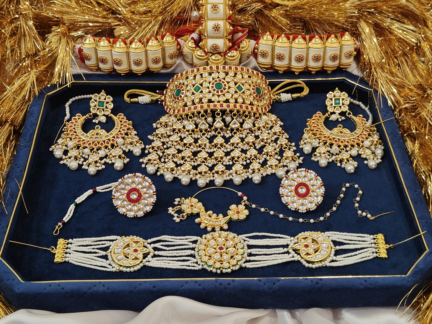 Meenakari jadau kundan jewelry set