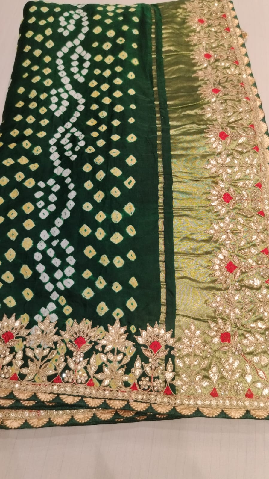 Authentic Pure Gaji Silk Gharchola Bandhej saree