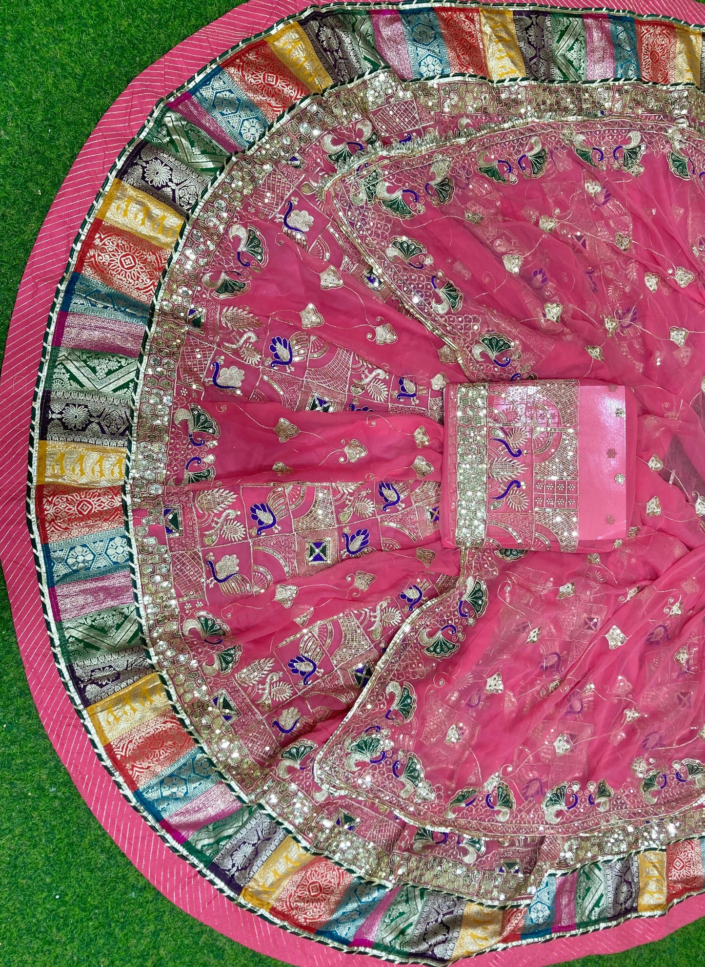Designer Banarasi work beautiful lengha poshak set
