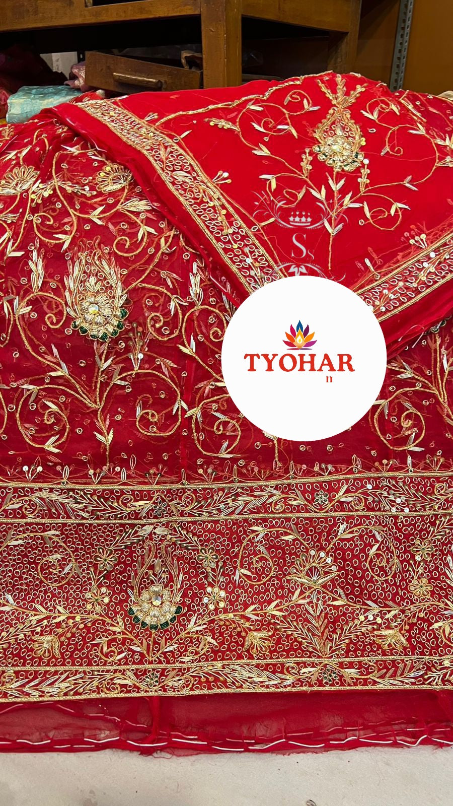 Heavy Bembar satin designer Rajasthani poshak