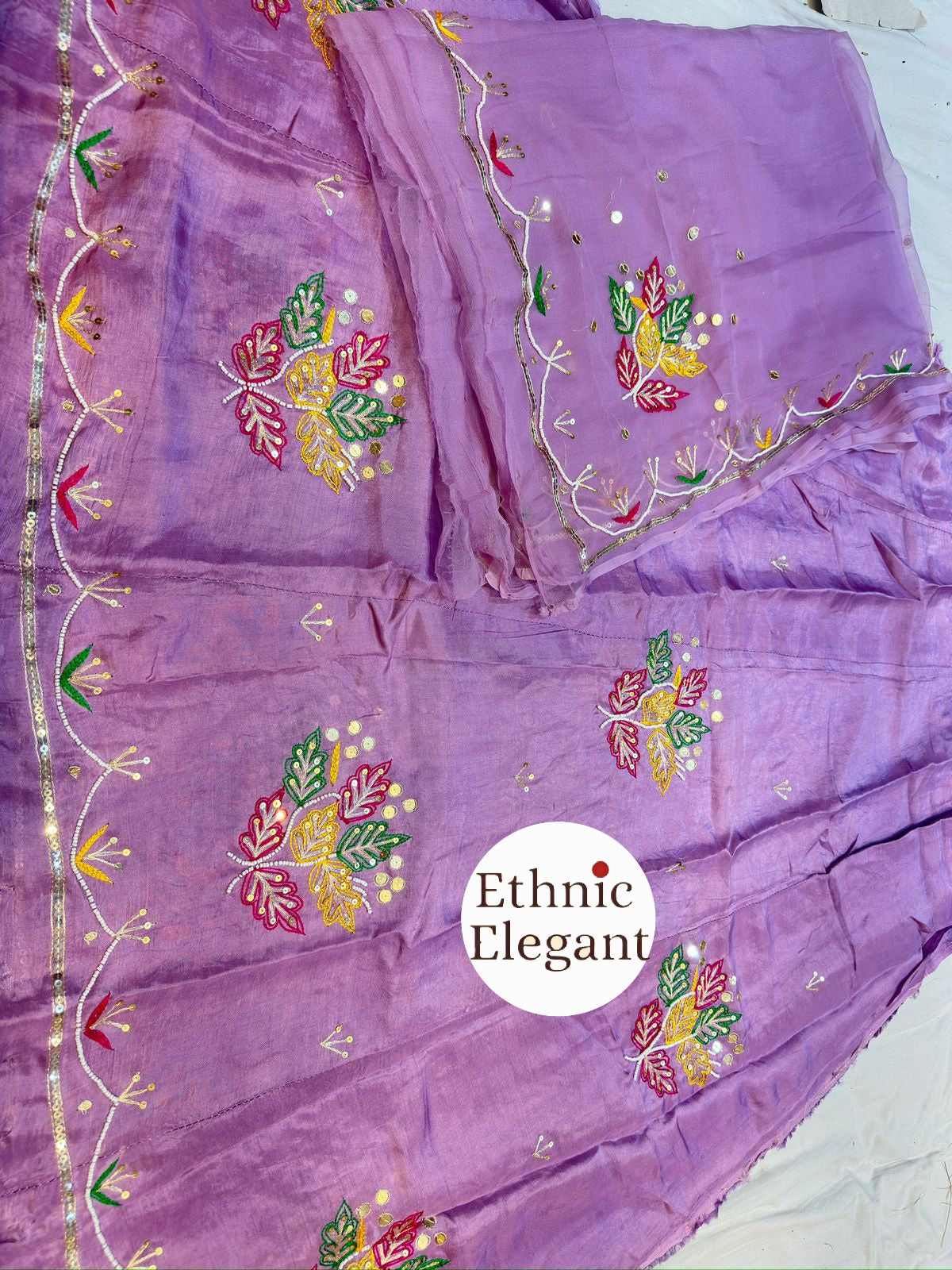 Premium Upada Silk Resham–Moti Handwork Thakurji Odhna | Beautiful Boutique Poshak