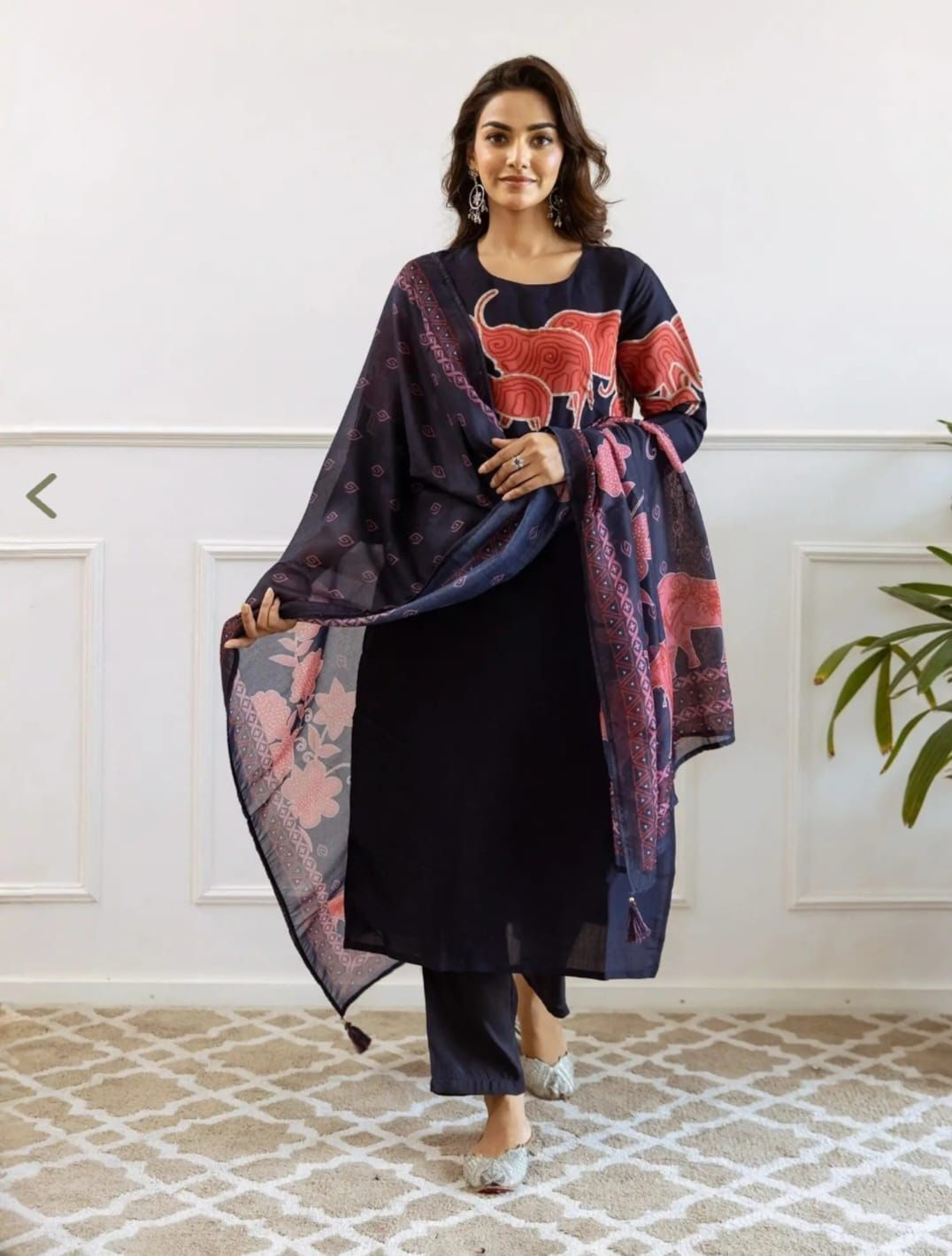 Beautifully decorated with handwork weaving and prints Suit Set Size - M(38), L(40), XL(42), XXL(44), 3XL(46)*