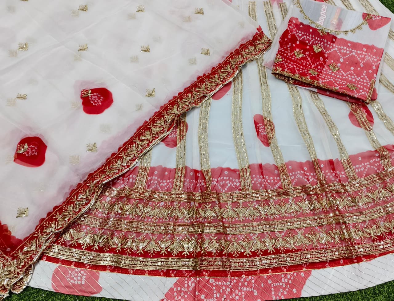 Holi Faganiya Designer Poshak – Premium Bandhej Georgette with Heavy Work