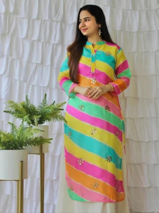 Beautiful Lahariya two pcs kurti plazo set size 38 40 42 44