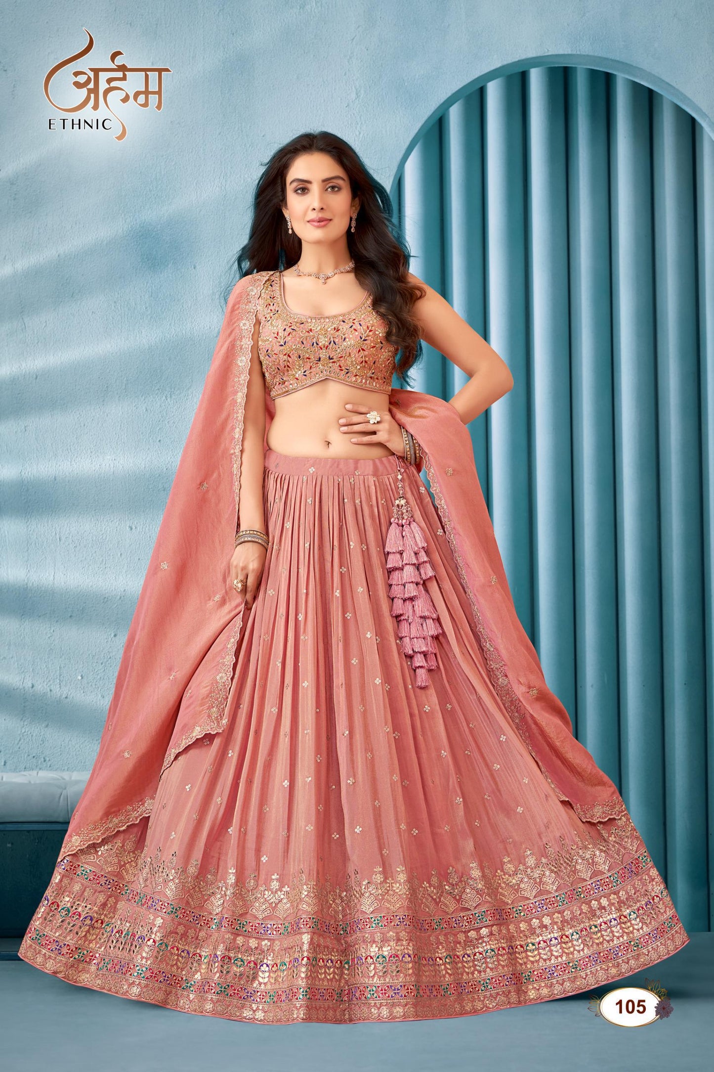 Designer boutique collection embroidery zardozi sequence silk lehenga set 💫  sizeL/XL/XXL AVAILABLE