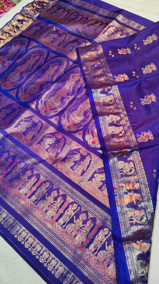Royal look handwoven Bishnupur Baluchari silk saree