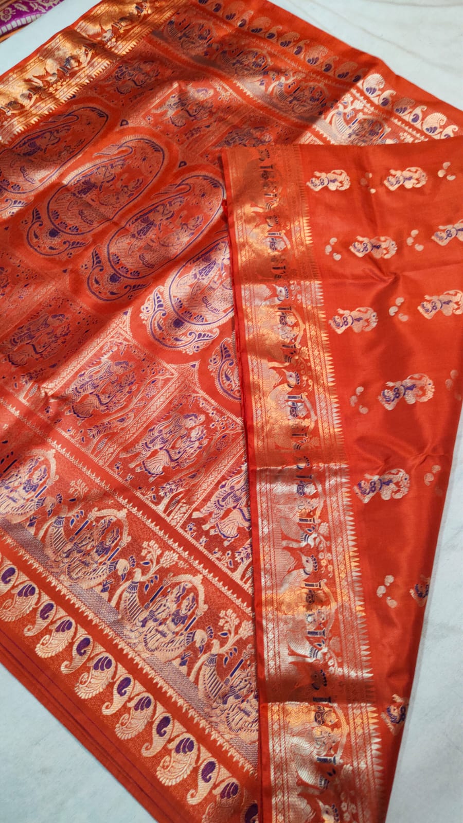Beautiful Handwoven Bishnupur Baluchari silk saree