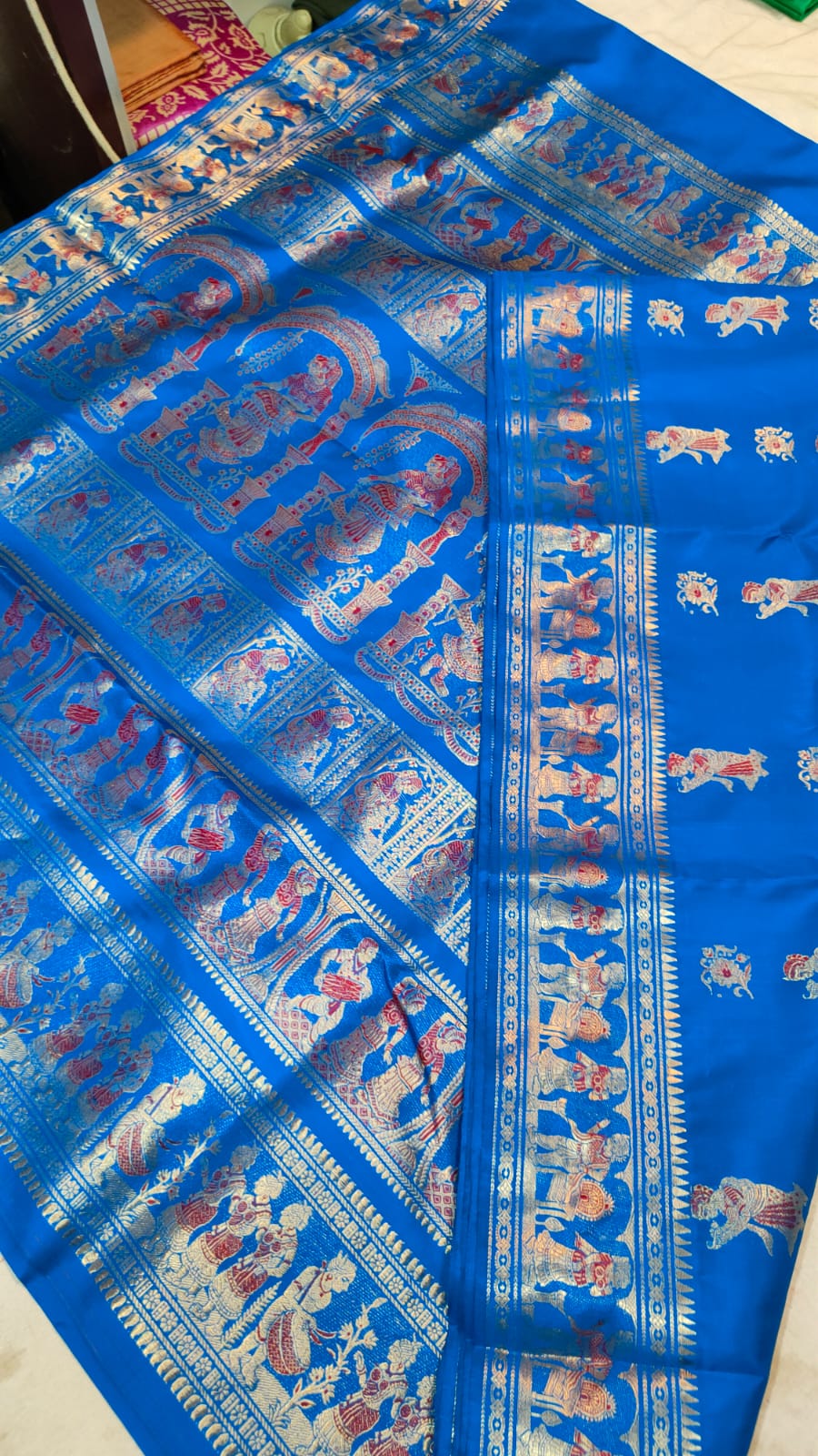 Blue Pure Bishnupur Baluchari silk saree 🌹