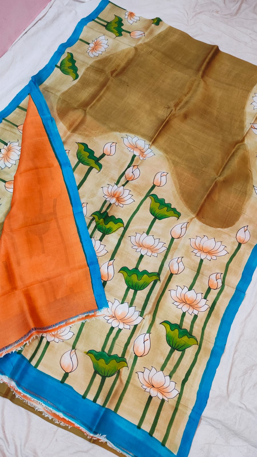 Floral printed Baluchari silk saree