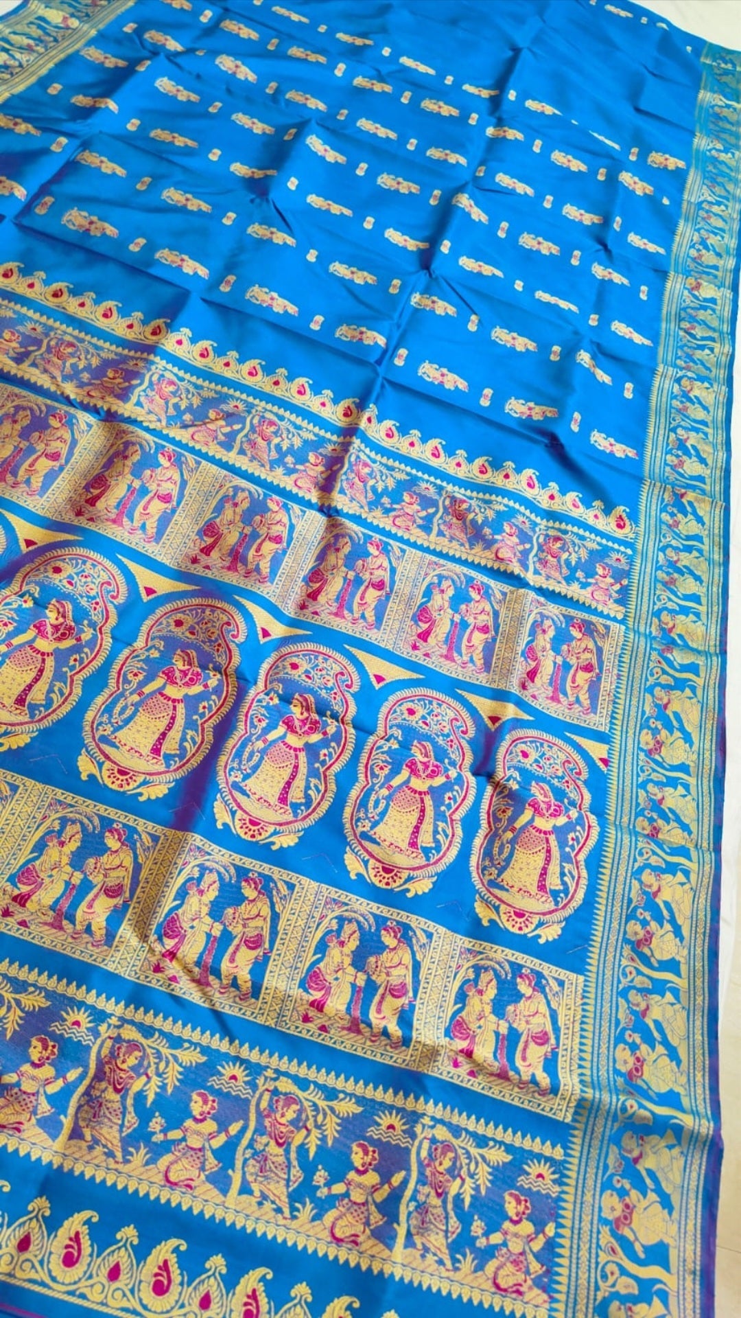Blue Baluchari silk saree