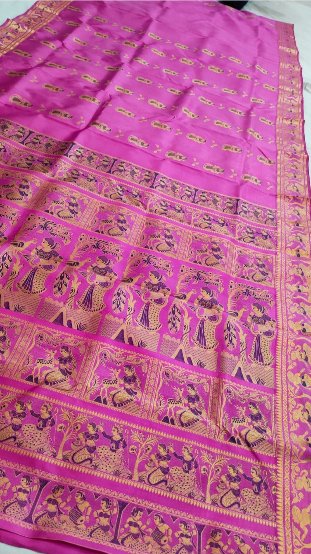 Elegant pink Baluchari silk saree