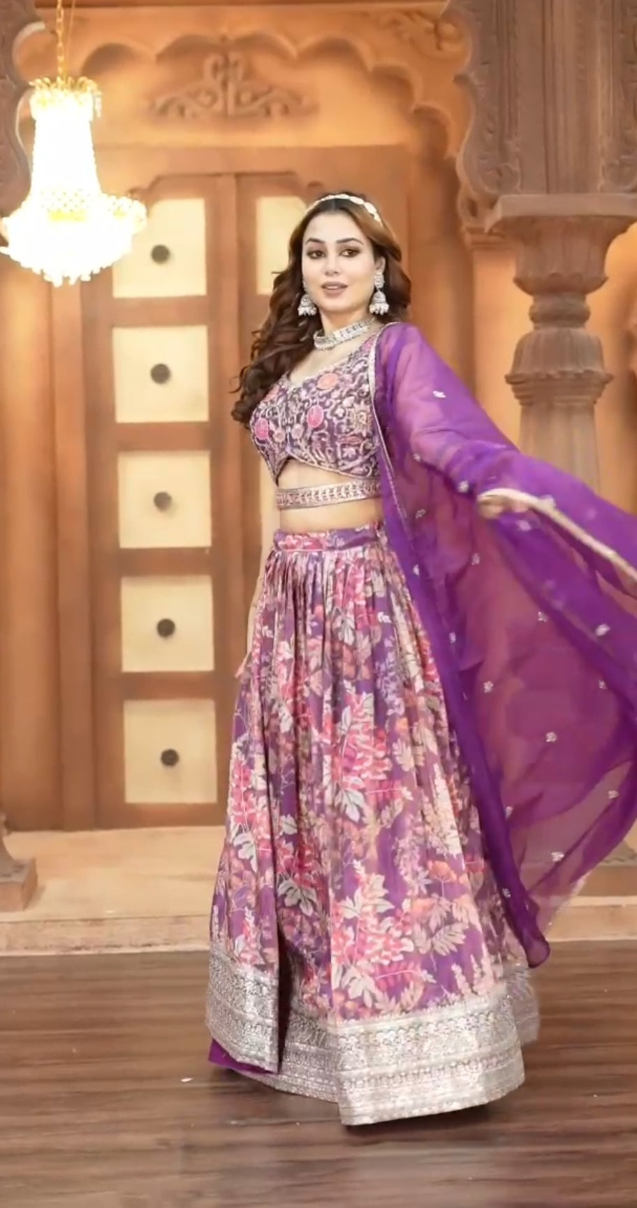 Classy multi color silk lehenga choli set ✨️