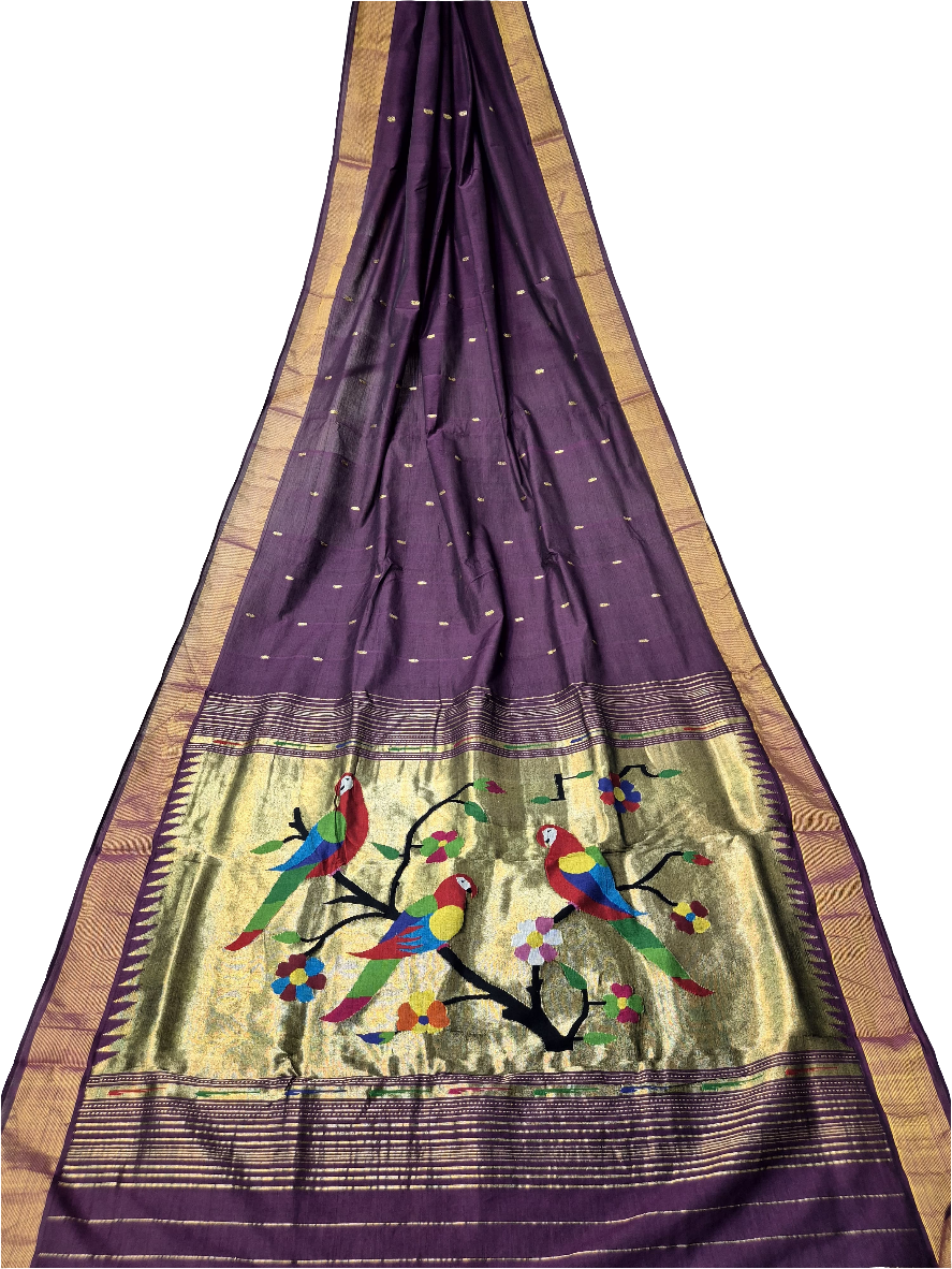 Cotton Fancy Paithani handloom Saree
