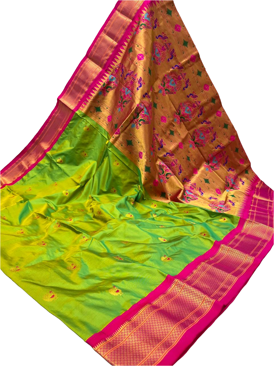 Pure Silk Kadiyal Paithani elegant saree