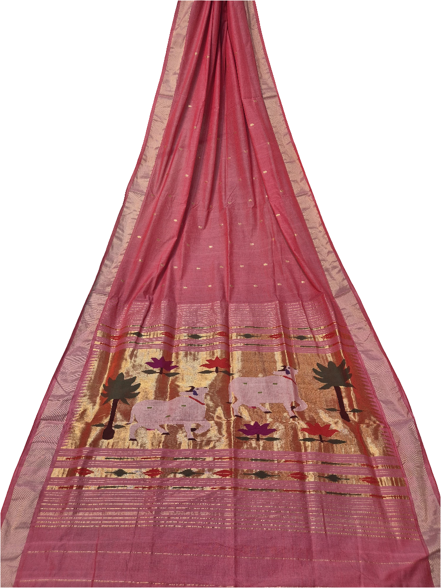 Cotton Fancy Paithani handloom Saree