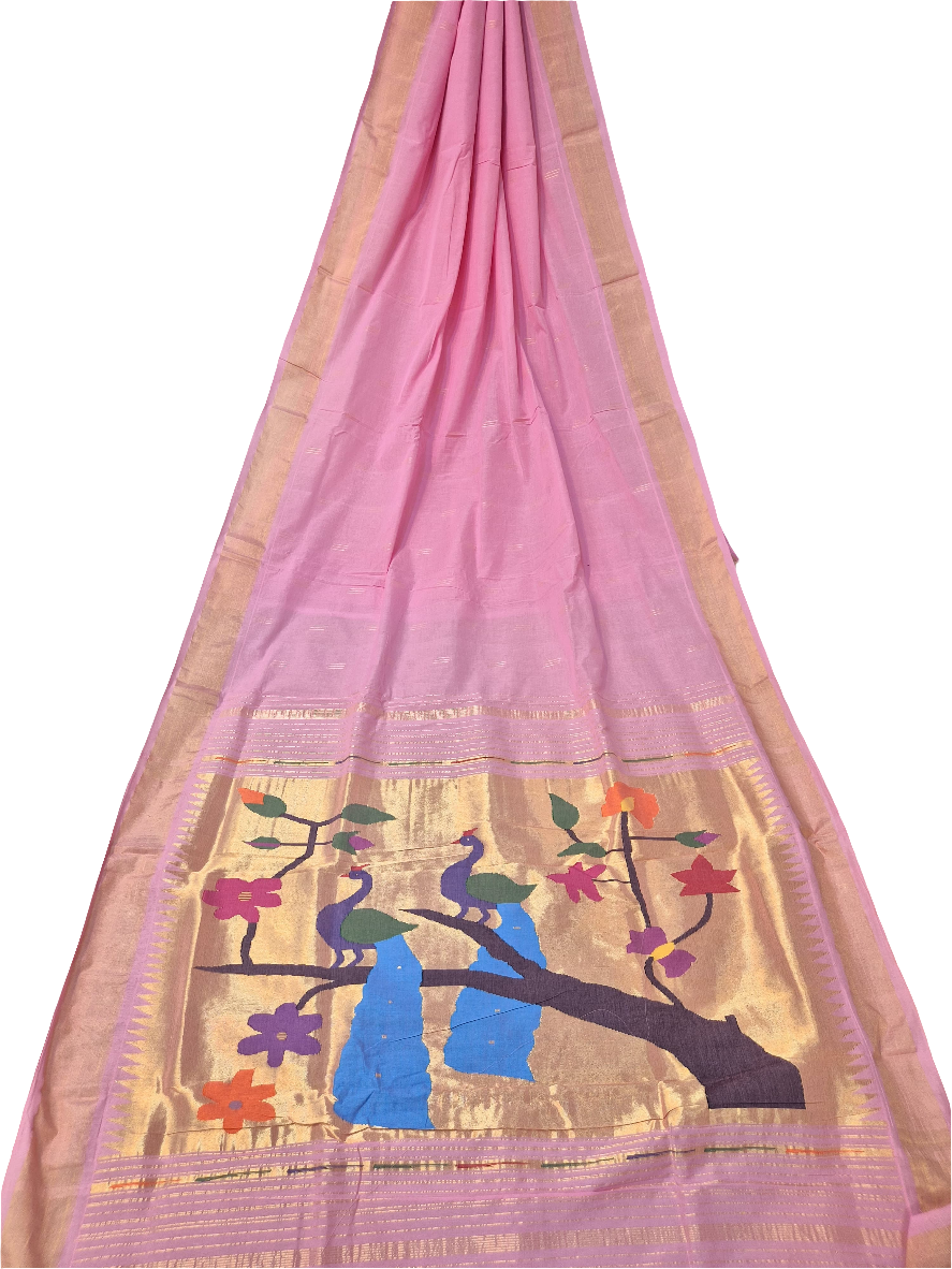 Cotton Fancy Paithani handloom Saree