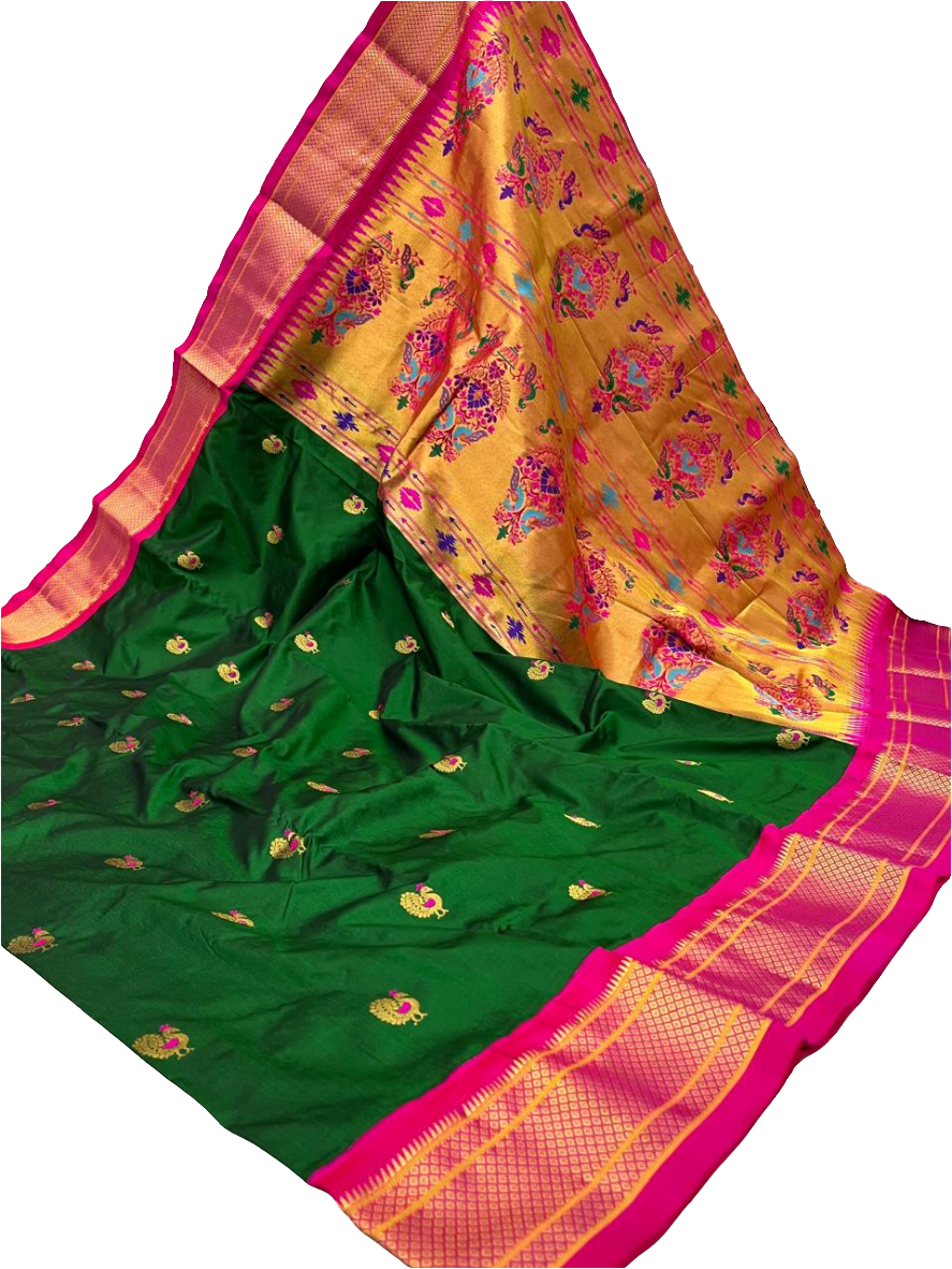 Pure Silk Kadiyal Paithani elegant saree