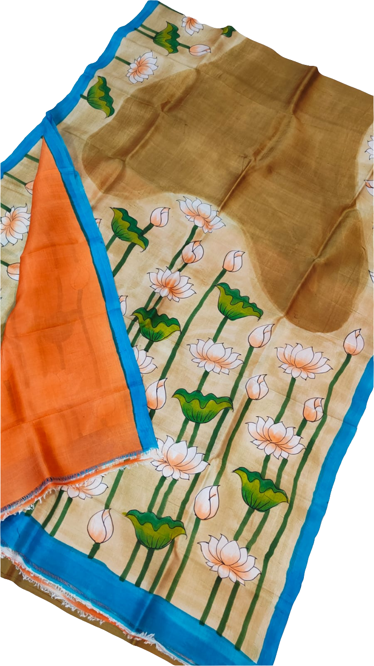 Floral printed Baluchari silk saree