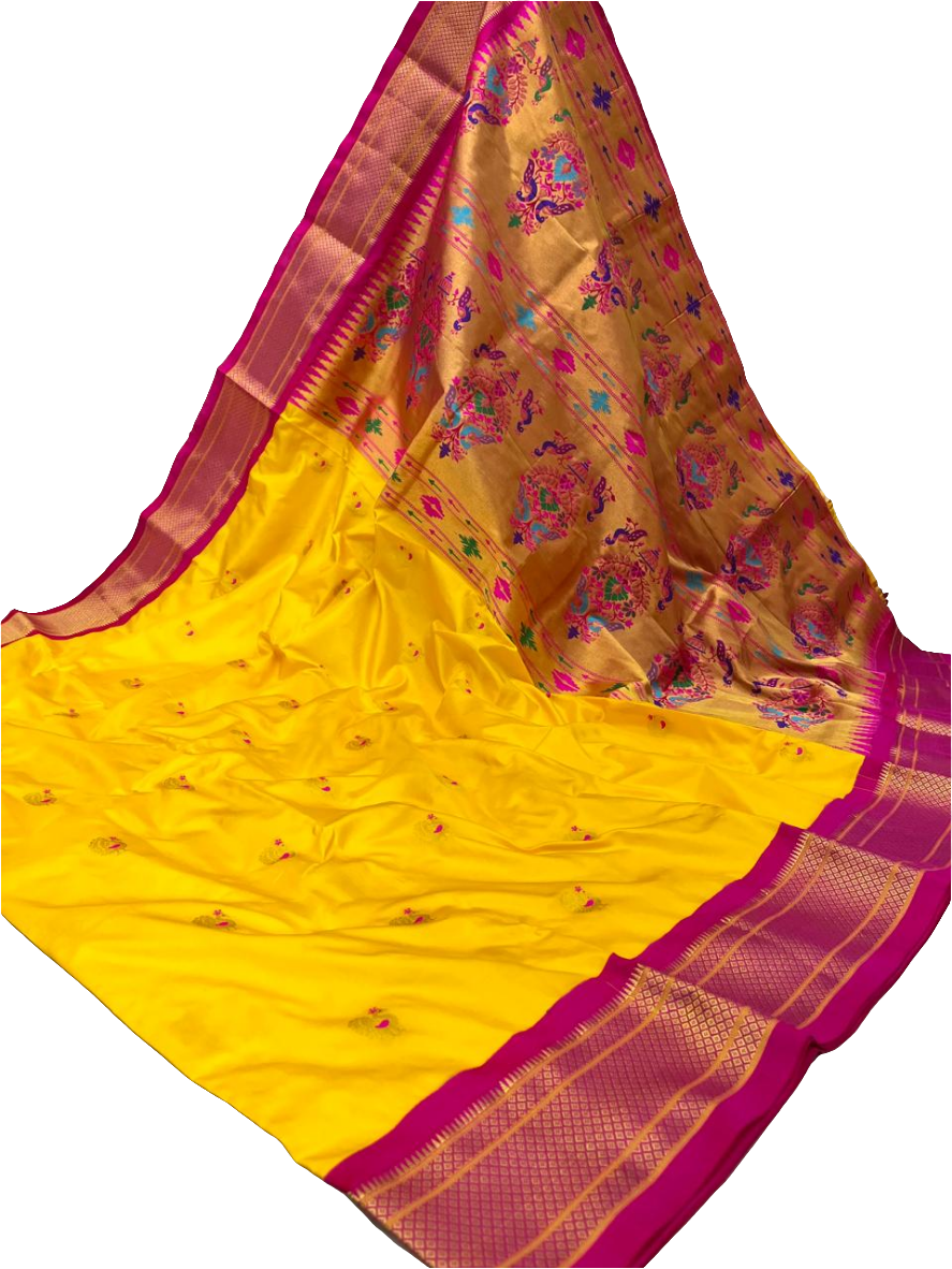 Pure Silk Kadiyal Paithani elegant saree