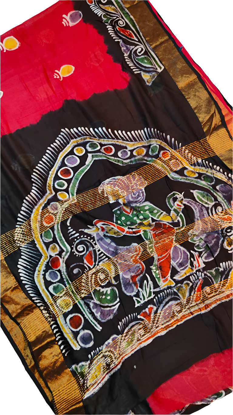 Batik pure Chanderi silk saree