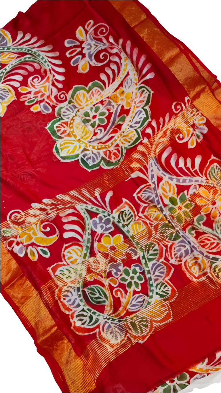 Batik pure Chanderi silk saree