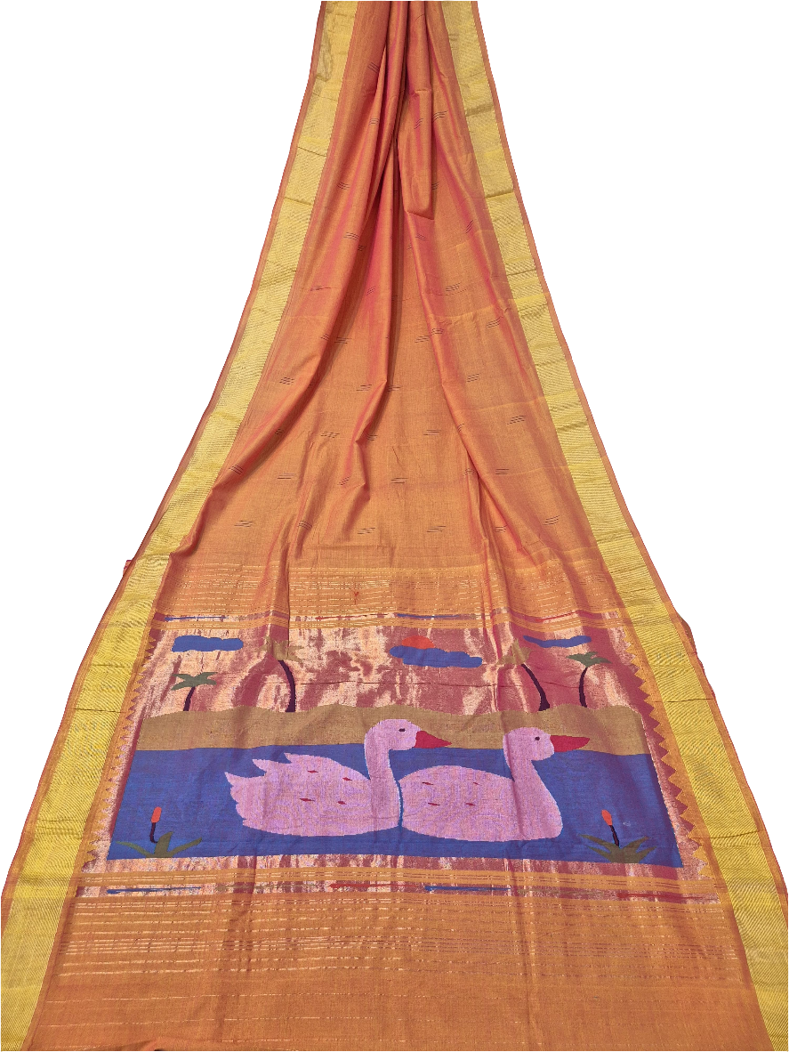 Cotton Fancy Paithani handloom Saree