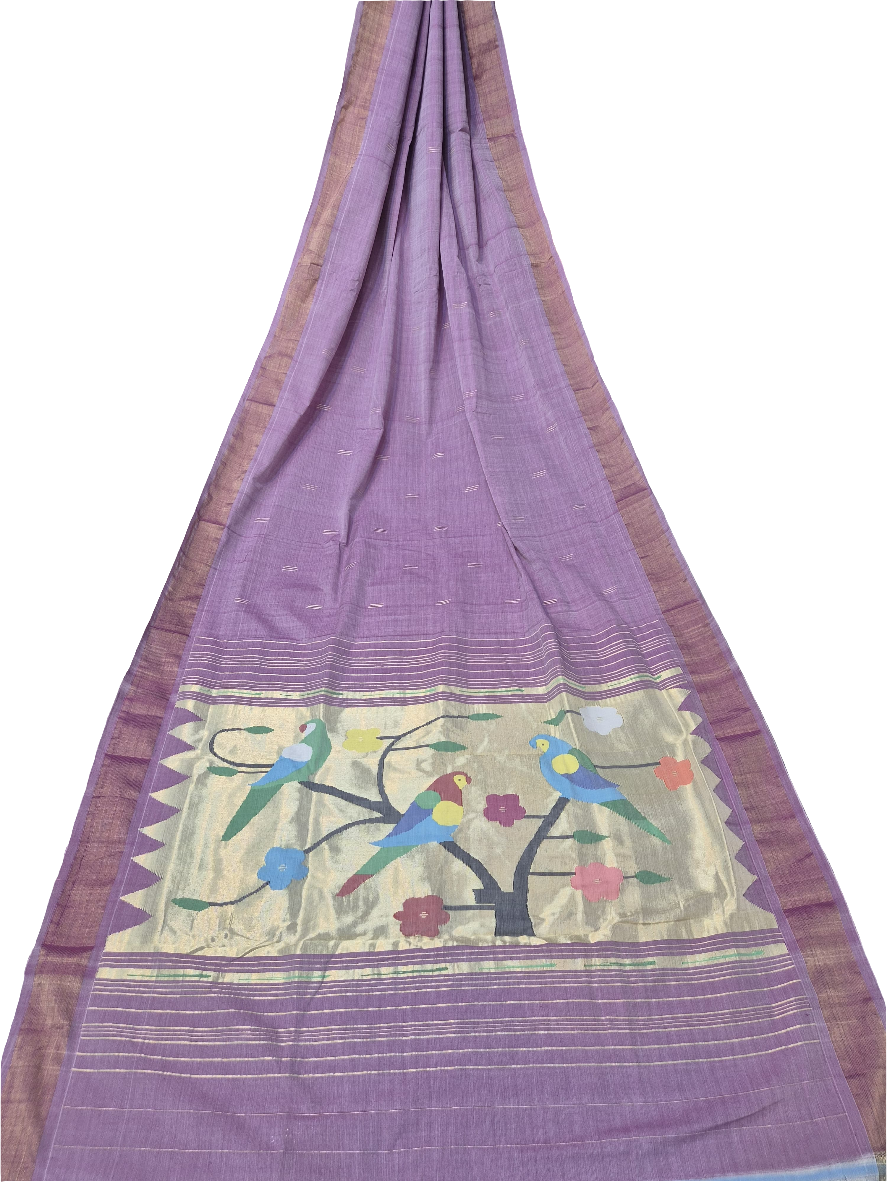 Cotton Fancy Paithani handloom Saree