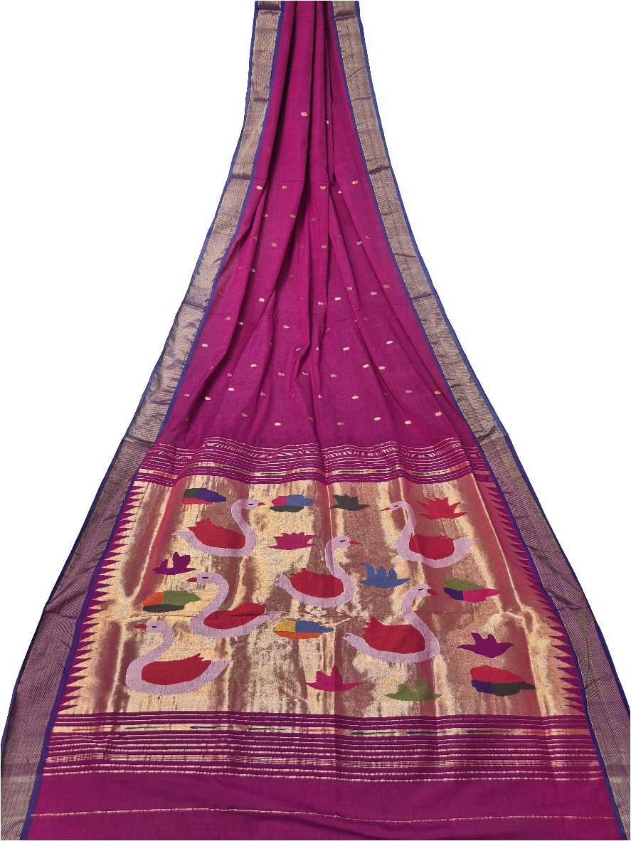 Cotton Fancy Paithani handloom Saree