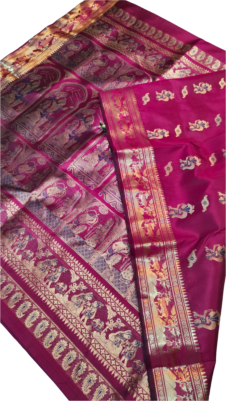 Elegant handwoven Bishnupur Baluchari silk saree ✨️