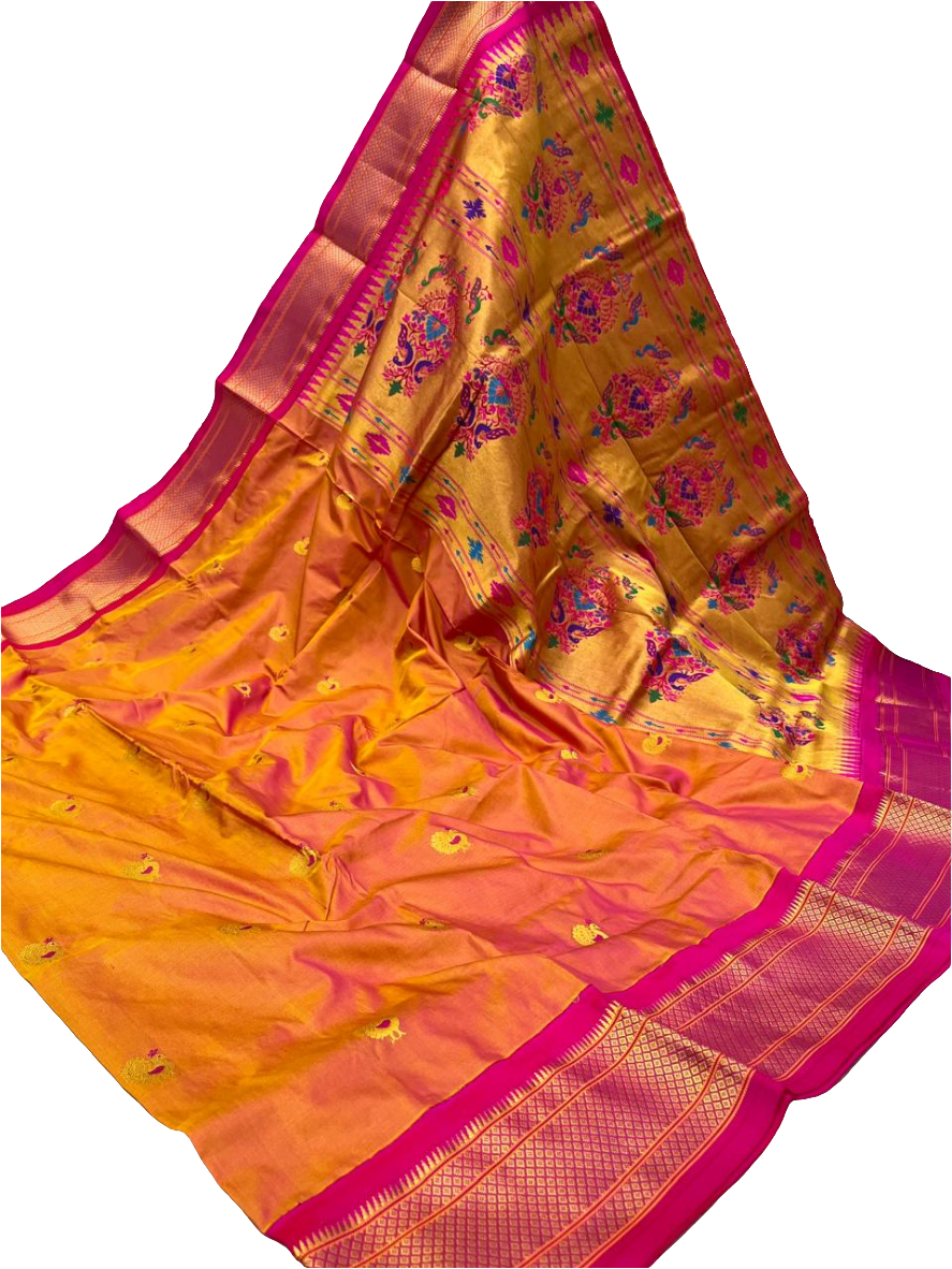 Pure Silk Kadiyal Paithani elegant saree