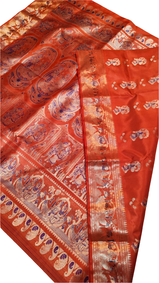 Beautiful Handwoven Bishnupur Baluchari silk saree