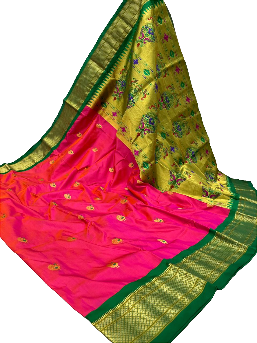 Pure Silk Kadiyal Paithani elegant saree