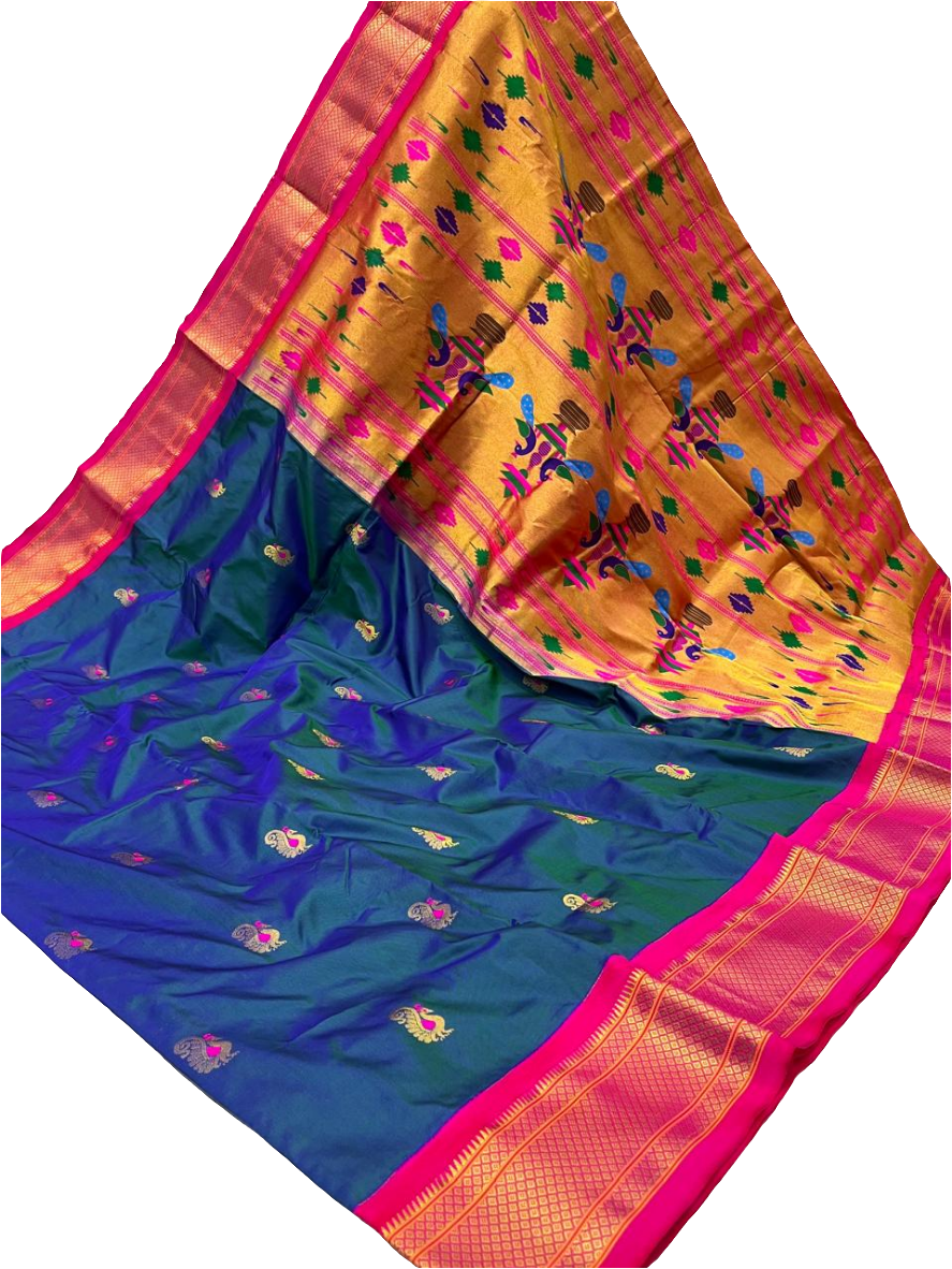 Pure Silk Kadiyal Paithani elegant saree