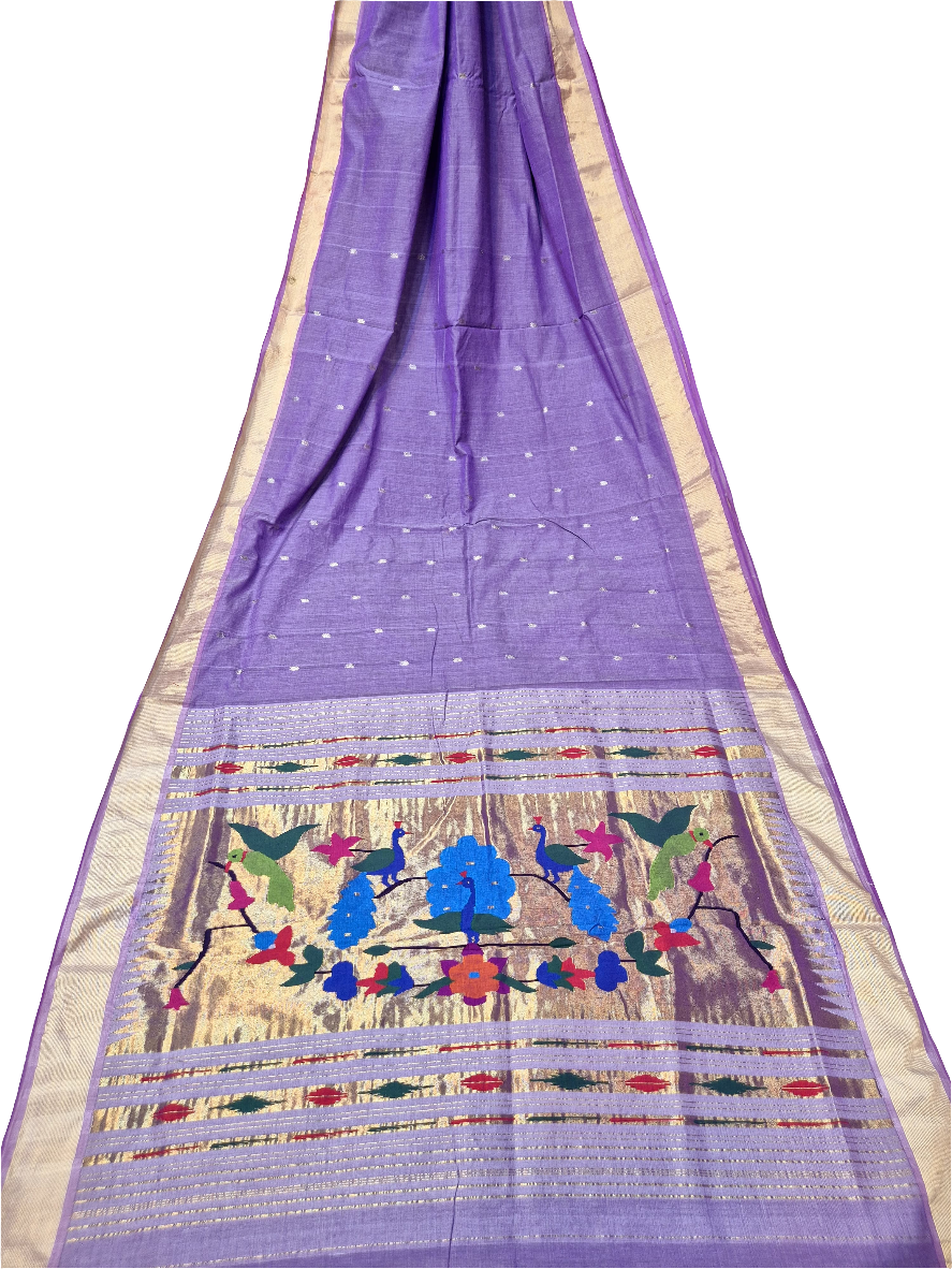 Cotton Fancy Paithani handloom Saree