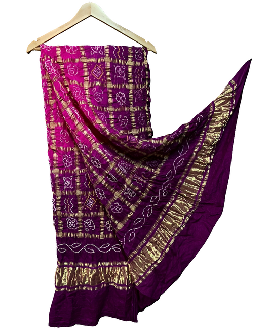 Pure Gaji Silk Bandhani Gharchola Dupatta