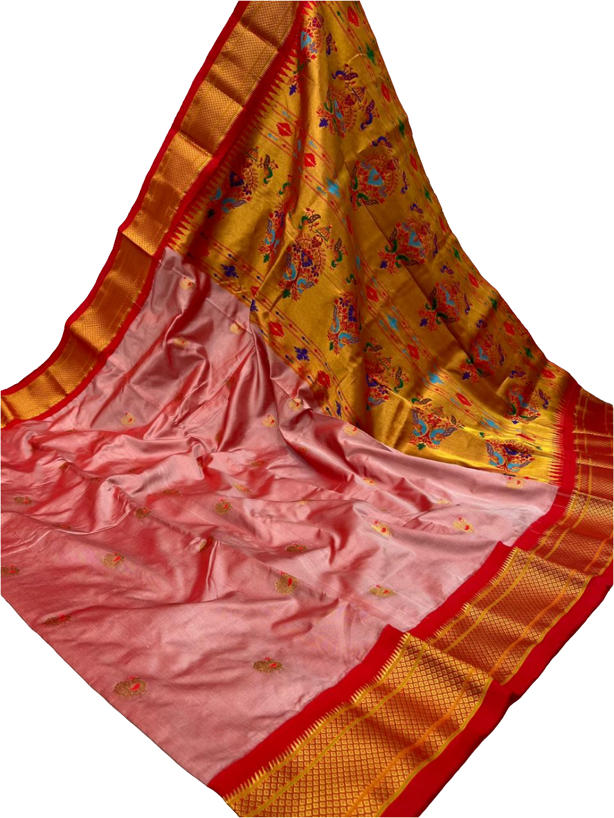 Pure Silk Kadiyal Paithani elegant saree