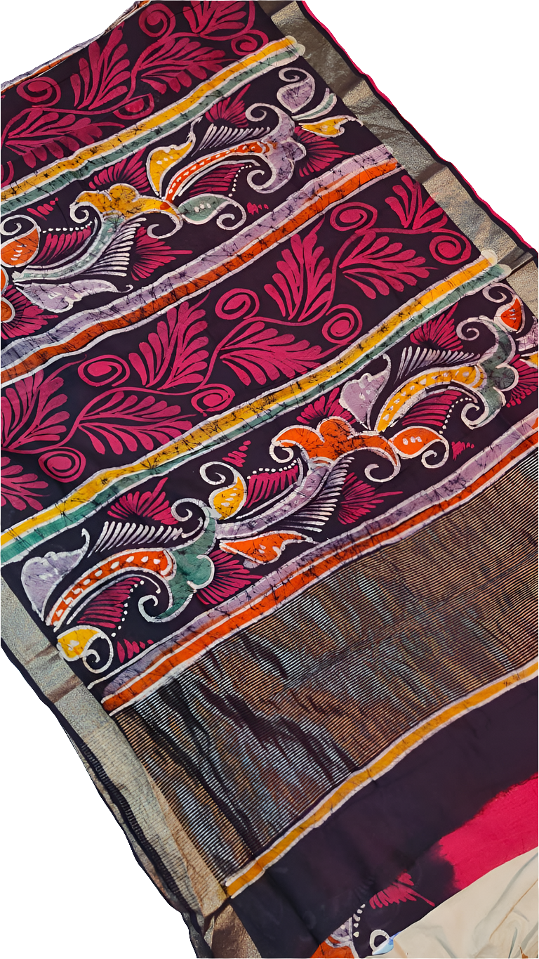 Batik pure Chanderi silk saree
