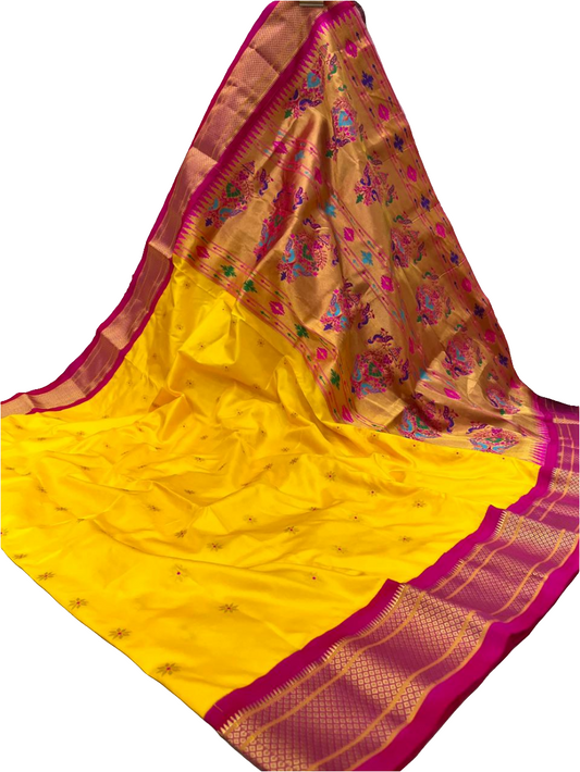Kadiyal Paithani Pure Silk saree