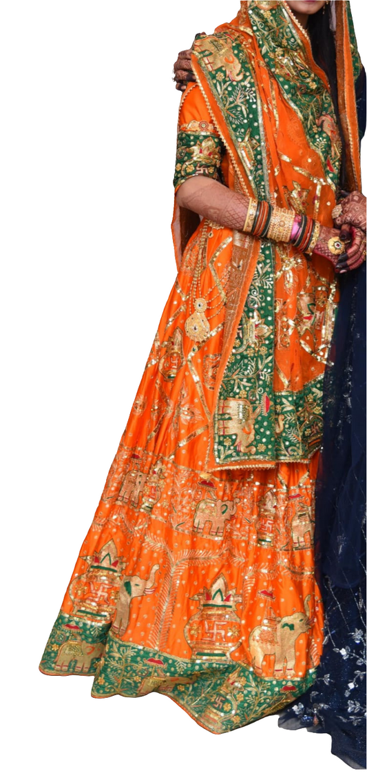 Traditional Heavy Handwork Ghagra Set for Royal Weddings & Cultural Functions