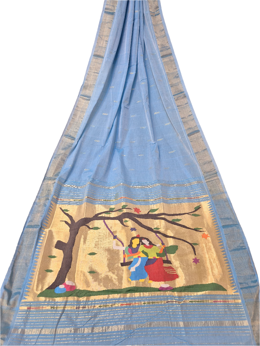 Cotton Fancy Paithani handloom Saree