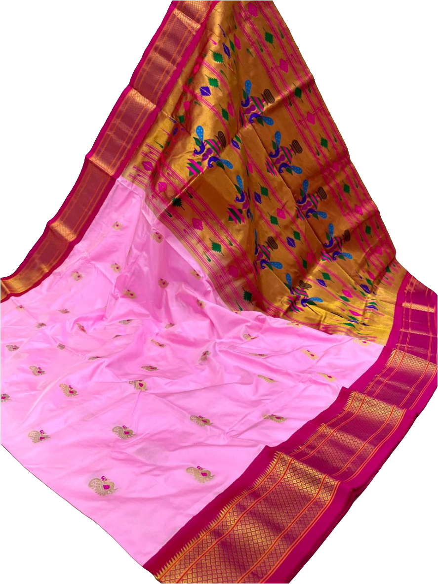 KADIYAL BORDER PEACOCK DESIGN PURE SILK PAITHANI SAREE