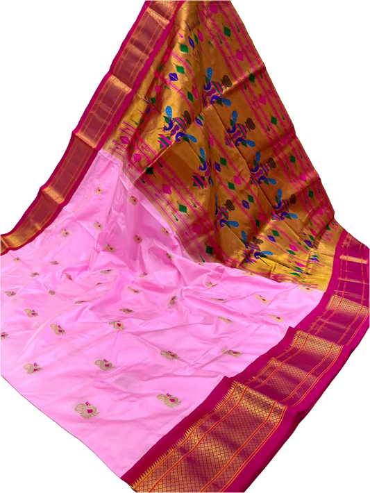KADIYAL BORDER PEACOCK DESIGN PURE SILK PAITHANI SAREE