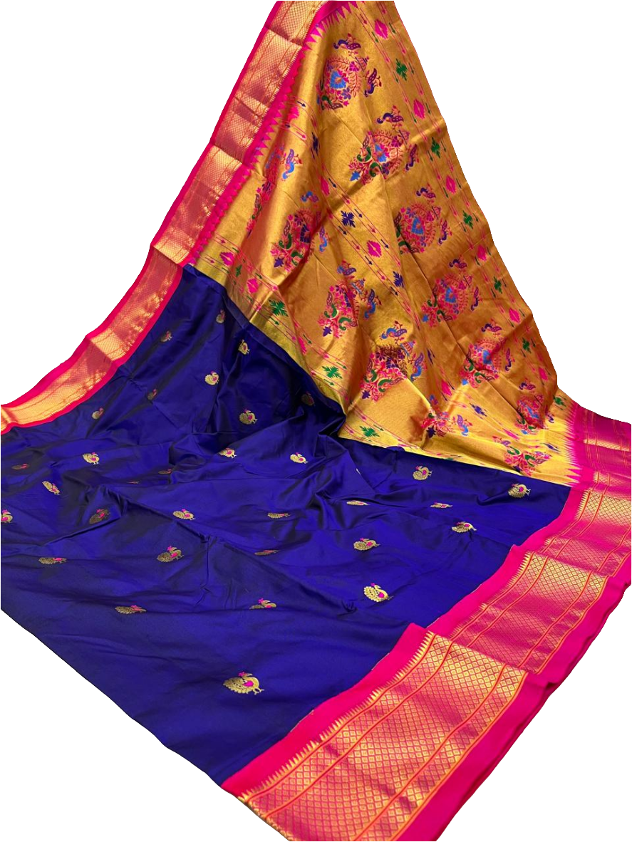 Pure Silk Kadiyal Paithani elegant saree
