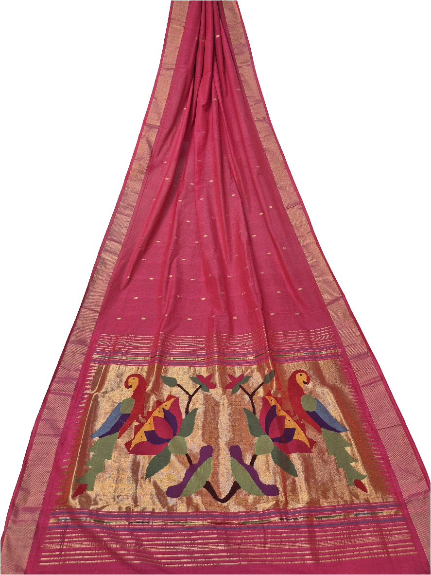 Cotton Fancy Paithani handloom Saree