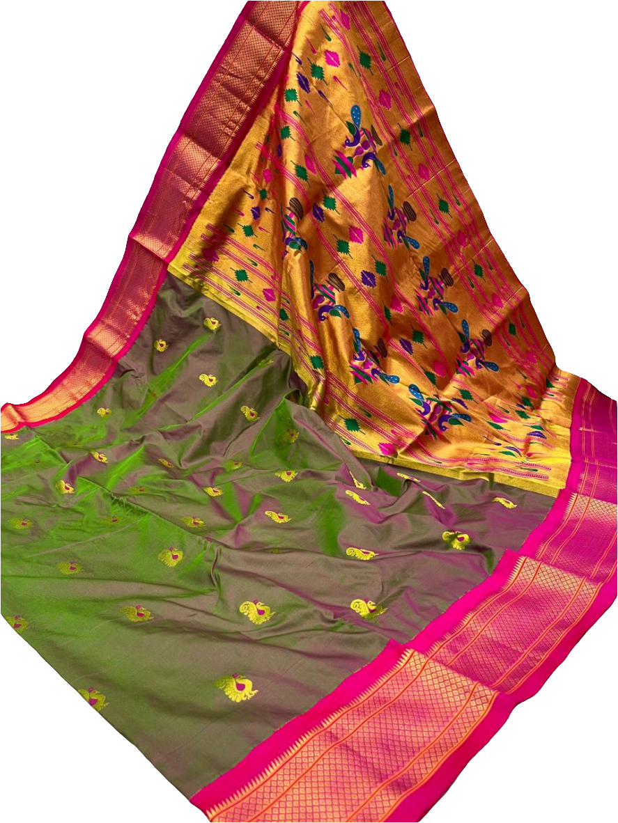 Pure Silk Kadiyal Paithani elegant saree