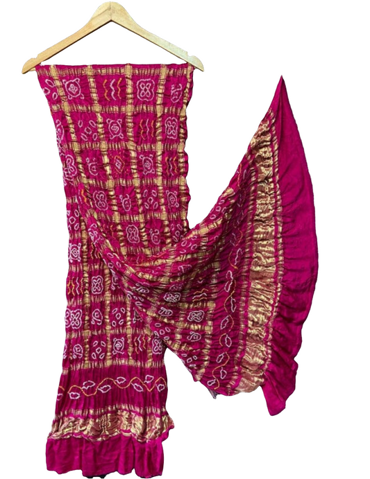 Royal Rani Pure Gaji Silk Bandhej Ghatchola Dupatta 💫